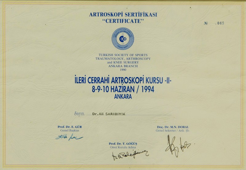 II. İleri Cerrahi Artroskopi Kursu