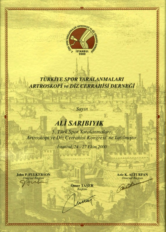 5. Türk Spor Yaralanmaları, Artroskopi ve Diz Cerrahisi Kongresi