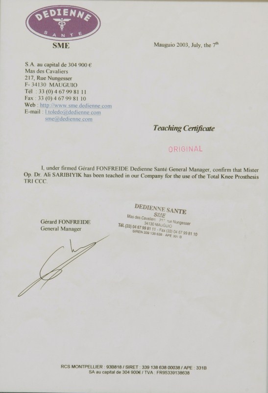 TRI CCC Total Diz Protezi — Dedienne Santé Eğitimi