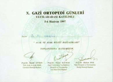 OP.DR.ALİ SARIBIYIK SERTİFİKA