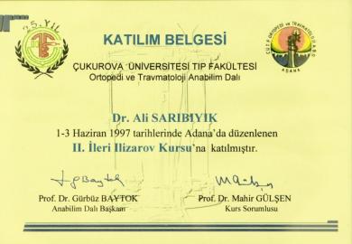 OP.DR.ALİ SARIBIYIK SERTİFİKA